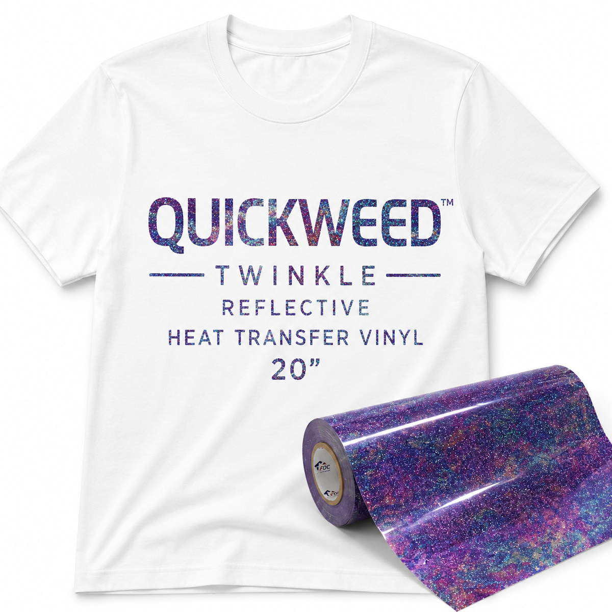 Quickweed™ Twinkle Reflective Heat Transfer Vinyl 20"