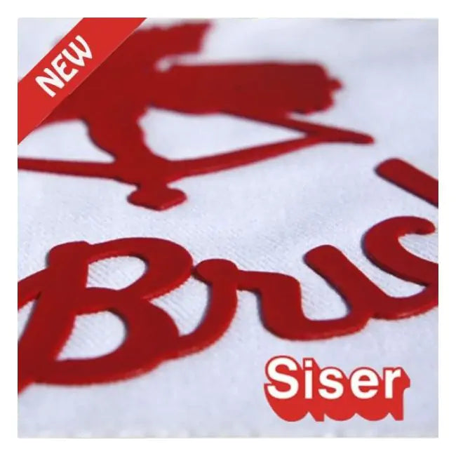 Siser Brick 600 raised lettering on a white shirt