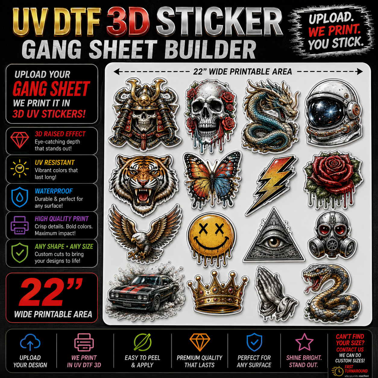 Ameriflex UV DTF 3D Sticker Gang Sheet Builder