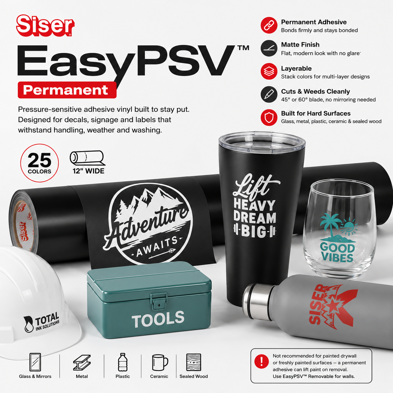 Siser® EasyPSV Permanent Sticker Vinyl 12"